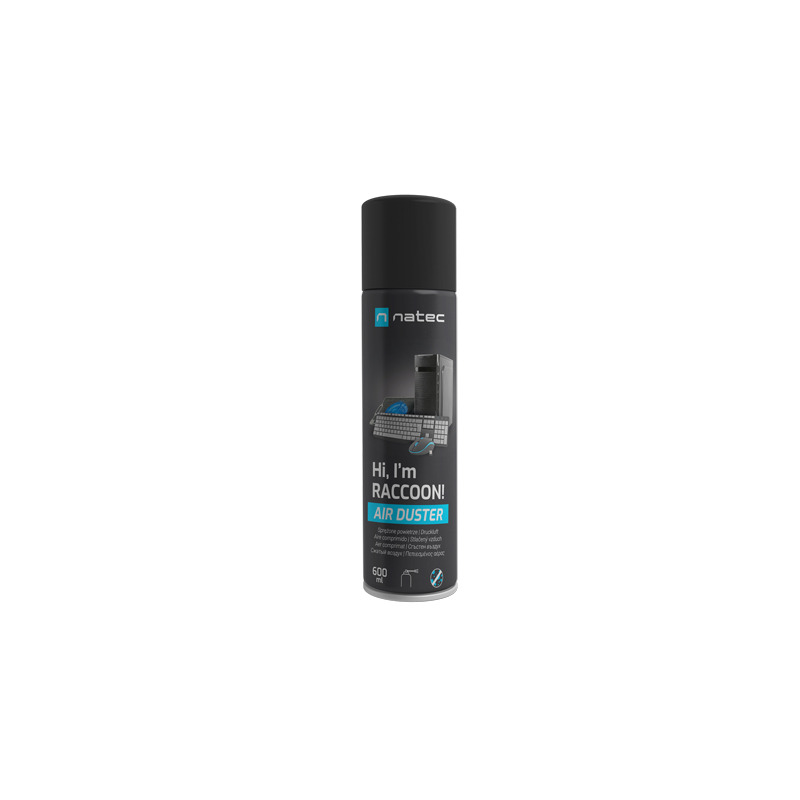 Natec Raccoon 600 ml air comprimé noir avec tube de précision Natec Raccoon 600 ml air comprimé noir avec tube de précision