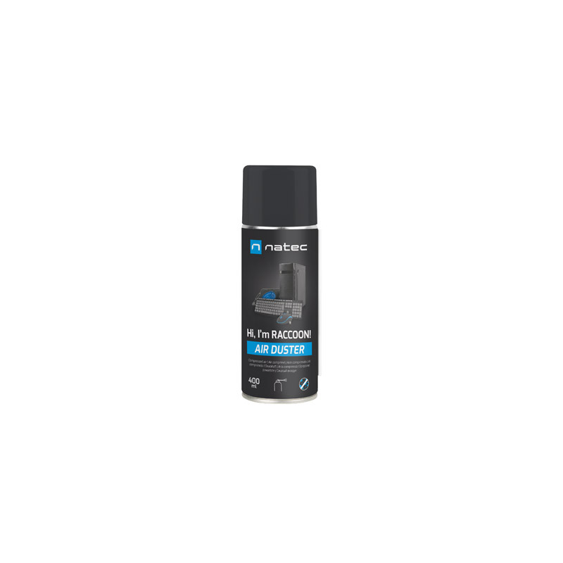 Natec Raccoon air comprimé 400 ml avec tube de précision noir Natec Raccoon air comprimé 400 ml avec tube de précision noir