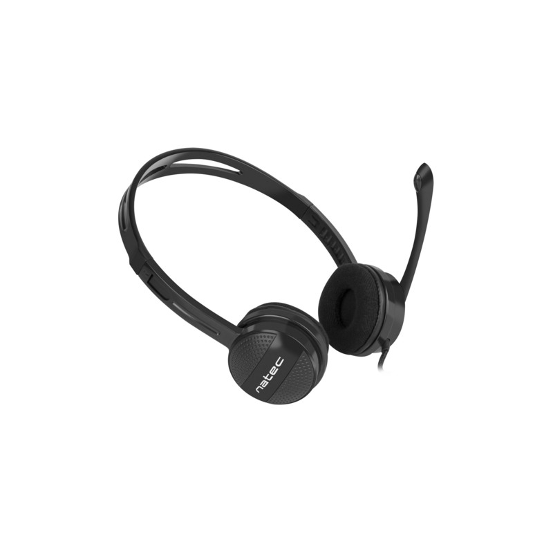 Natec Canary Go casque avec micro, prise jack 3,5 mm, noir