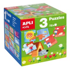 ✅ Puzzles Éducatifs Apli - 24 Pièces de 7x7cm - Développement des Compétences et des Capacités - Thèmes : en stock