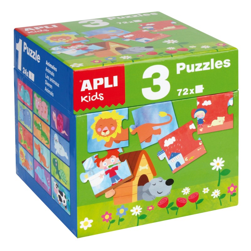 Puzzles Éducatifs Apli - 24 Pièces de 7x7cm - Développement des Compétences et des Capacités - Thèmes : Animaux, Maison et