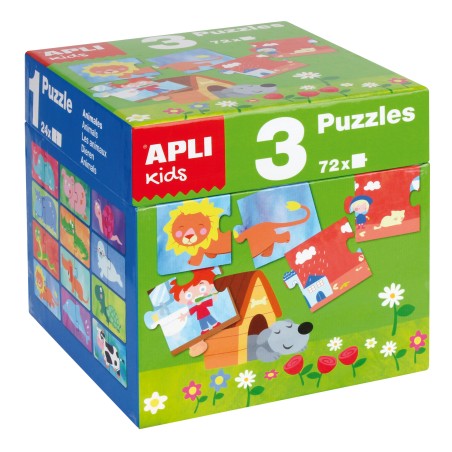 ✅ Puzzles Éducatifs Apli - 24 Pièces de 7x7cm - Développement des Compétences et des Capacités - Thèmes : en stock