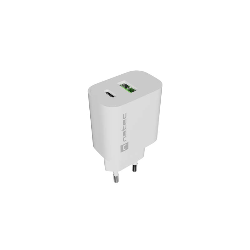 Natec Ribera Chargeur mural 20 W USB-A USB-C blanc Natec Ribera Chargeur mural 20 W USB-A USB-C blanc