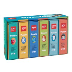 ✅ Présentoir de puzzle éducatif Apli - 24 pièces de 7 x 7 cm - Améliore la concentration, l'observation, la en stock