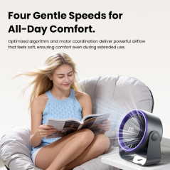 ventilateur de bureau gris foncé