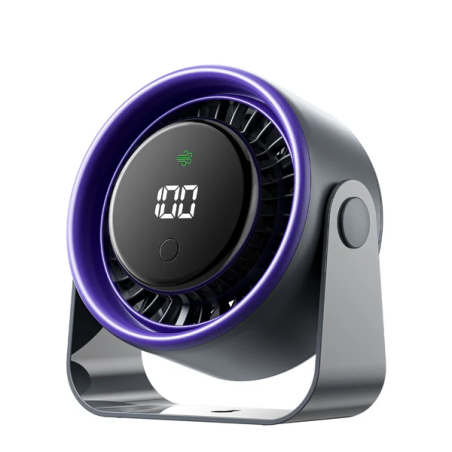 ventilateur de bureau gris foncé
