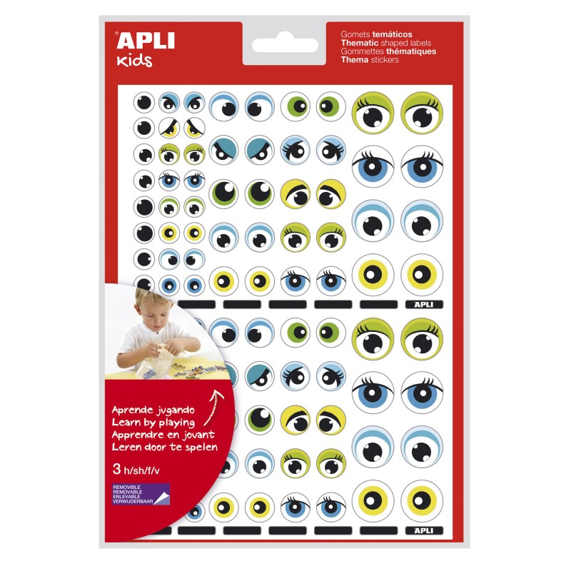 LOT de 5 Autocollants Thème Apli avec Yeux - 312 Autocollants - Identification des Émotions et des Expressions - Développement