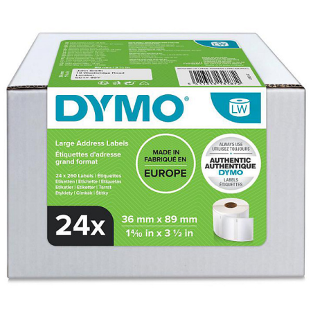 rouleaux étiquettes Dymo blancs multipack