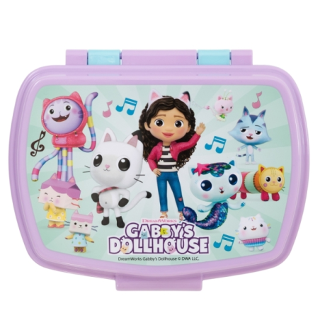 Boîte à goûter Gabby's Dollhouse - PVC sans BPA - Fermeture hermétique - Rectangulaire - Bleue