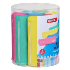 étuis silicone ronds pailletés colorés