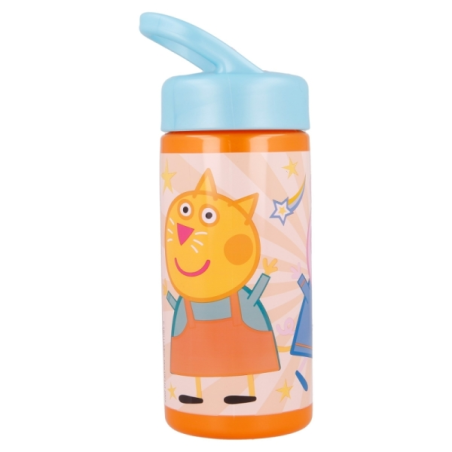 Gourde Peppa Pig 410 ml Safta - Fermeture hermétique - Valve de sortie d'eau - Poignée supérieure - Bouchon à vis - Multicolor