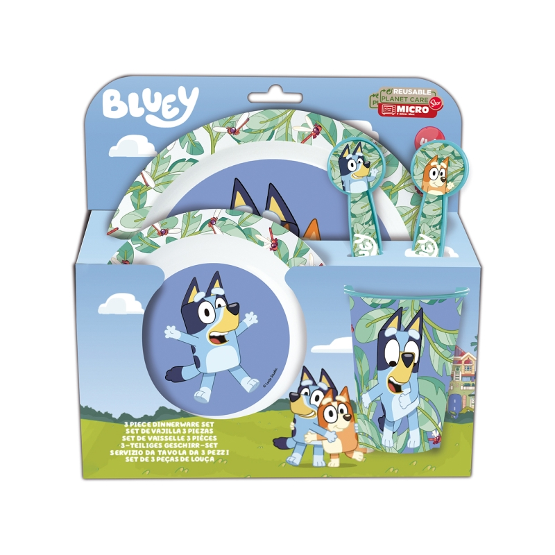 Service de table enfant Bluey PVC sans BPA bleu Service de table enfant Bluey PVC sans BPA bleu