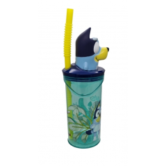 gobelet bleu Bluey paille intégrée