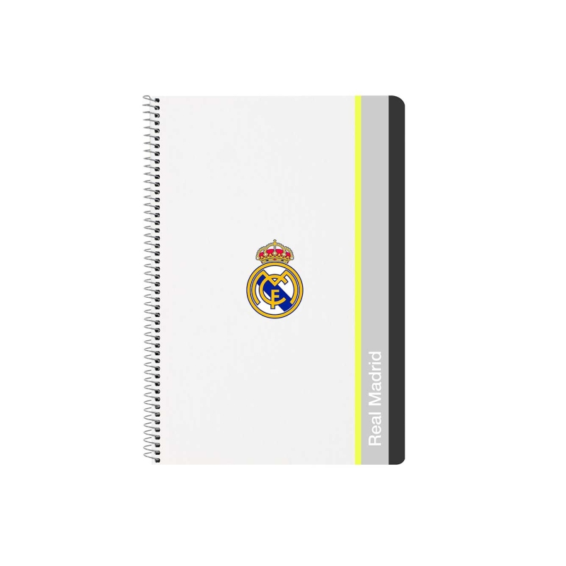 Cahier à spirale Real Madrid A4 quadrillé 80 feuilles noir et blanc Cahier à spirale Real Madrid A4 quadrillé 80 feuilles noir et blanc