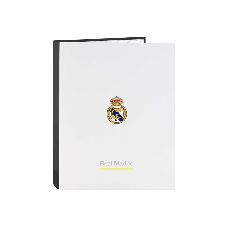 Classeur à 4 anneaux Real Madrid Safta noir et blanc folio 40 mm Classeur à 4 anneaux Real Madrid Safta noir et blanc folio 40 mm
