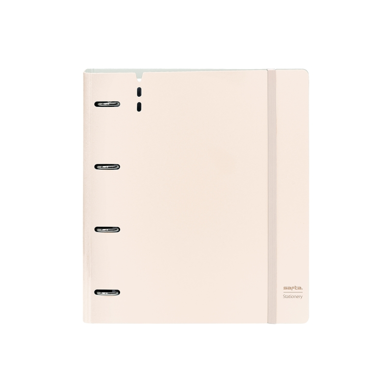 Classeur 4 anneaux Safta A4 35 mm beige 100 feuilles