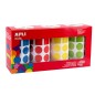 Apli Geometric Gomets Parchis assortis - 20 mm - Adhésif permanent - 8260 Gomets - 59 feuilles prédécoupées - 35 Gomets par