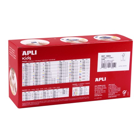 Apli Geometric Gomets Parchis assortis - 20 mm - Adhésif permanent - 8260 Gomets - 59 feuilles prédécoupées - 35 Gomets par