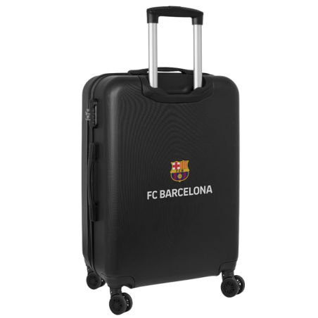 Valise trolley rigide FC Barcelone 24" noire à 4 roulettes