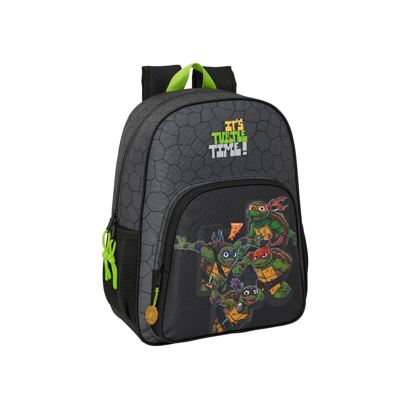 Sac à dos enfant Tortues Ninja noir compatible chariots 33x42 cm Sac à dos enfant Tortues Ninja noir compatible chariots 33x42 cm