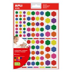 ✅ LOT de 10 Autocollants Apli Amovibles Hexagonaux - 3 Tailles Assorties - 624 Autocollants par Sachet - Dévelo en stock