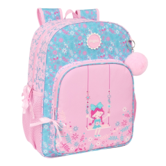 poignée du sac à dos rose