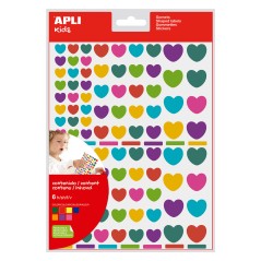 ✅ LOT de 10 Apli Gomets Coeur Adhésif Amovible - Trois Tailles Assorties - 624 Gomets par Sachet - Développeme en stock