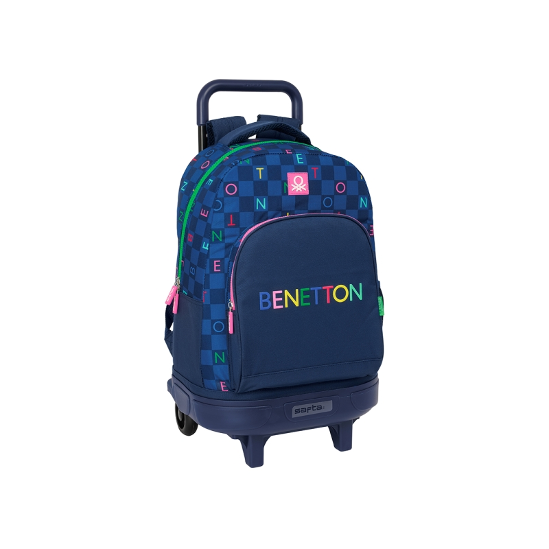 Sac à dos trolley Safta Benetton Damero bleu marine déhoussable
