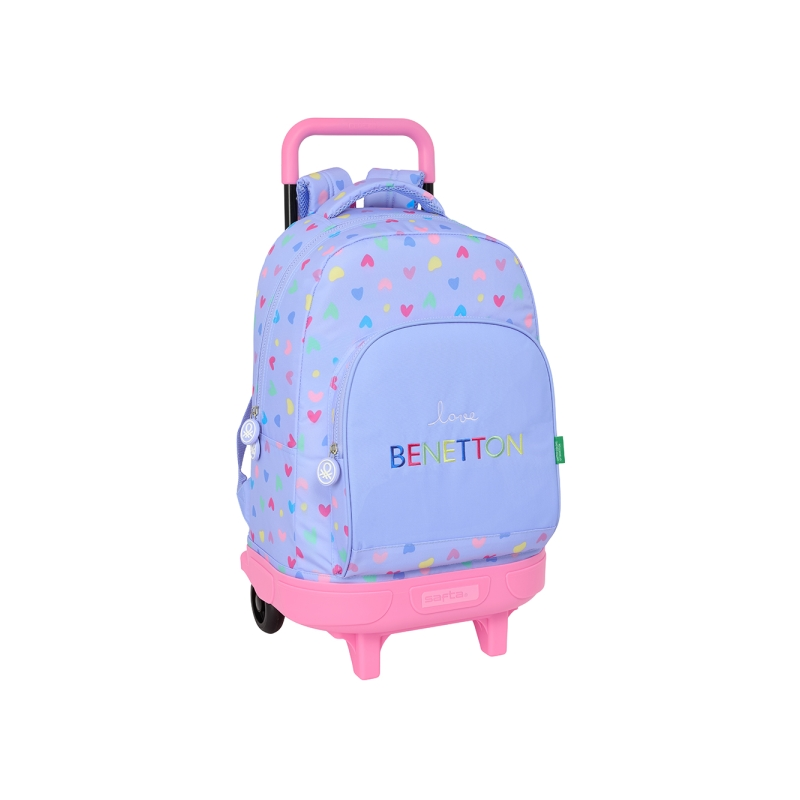 Sac à dos trolley Safta Benetton lavande déhoussable 33x4 Sac à dos trolley Safta Benetton lavande déhoussable 33x4