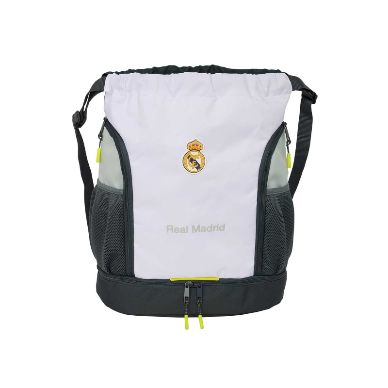 Sac à dos Real Madrid 21,93 L noir et blanc, poches zippées