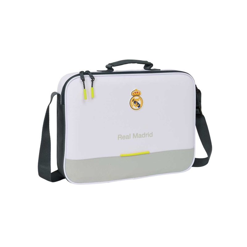 Sacoche zippée Real Madrid 6L noir et blanc 38x28x6 cm Sacoche zippée Real Madrid 6L noir et blanc 38x28x6 cm