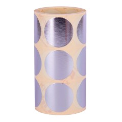 ✅ Apli Gomets Ronds Argent Métallisé - Ø33mm - 59 Feuilles Prédécoupées - Adhésif à Base d'Eau - Normes en stock