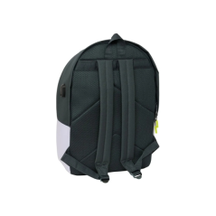 Sac à dos antivol Real Madrid 15,6" USB noir/blanc