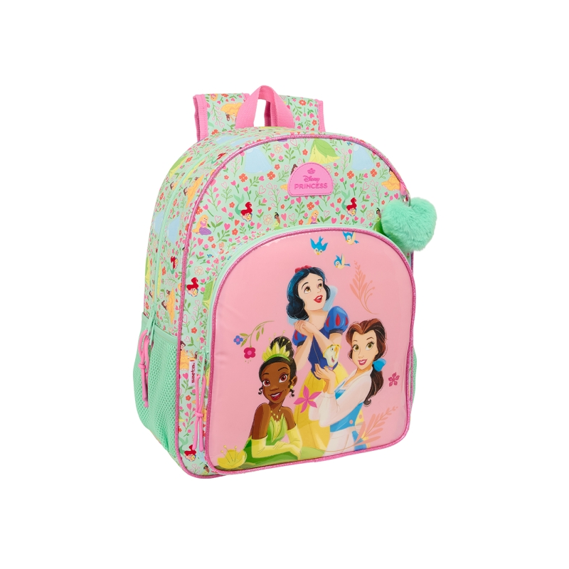 Sac à dos Princesses Disney vert, 33 x 42 x 14 cm, adaptable à une valise