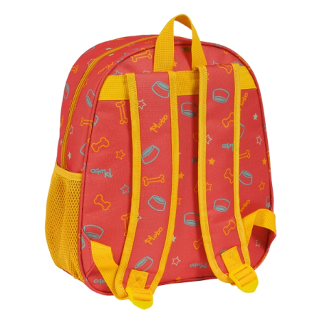 Sac à dos Safta Pluto 3D 8,64 L - Porte-bouteille - Porte-carte d'identité - Bretelles rembourrées - 27 x 33 x 10 cm - Rouge