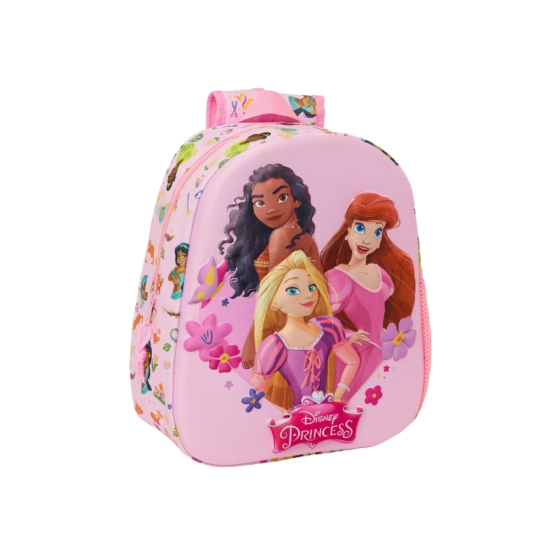 Sac à dos Disney Princess 3D rose 27x33x10 cm poignée Sac à dos Disney Princess 3D rose 27x33x10 cm poignée