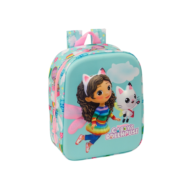 Sac à dos Gabby's Dollhouse 3D bleu clair 22x27x10 cm Sac à dos Gabby's Dollhouse 3D bleu clair 22x27x10 cm