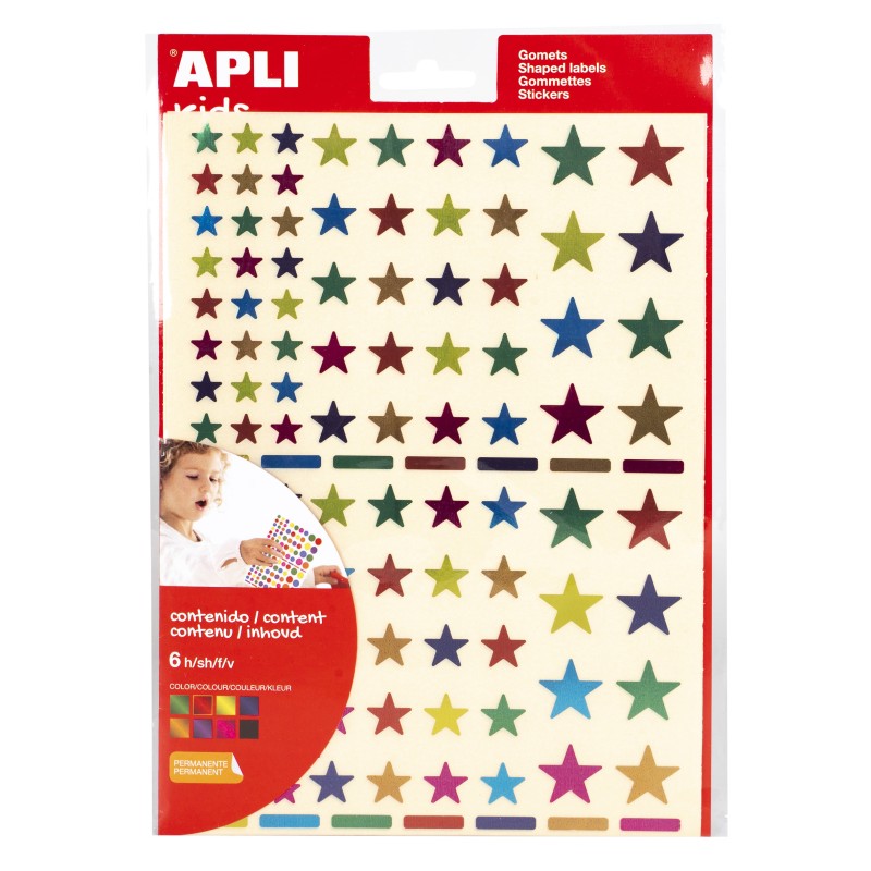LOT de 5 Apli Adhésif Permanent Star Gomets - 10mm, 14mm et 20mm - 624 Gomets par sachet - Développement des capacités