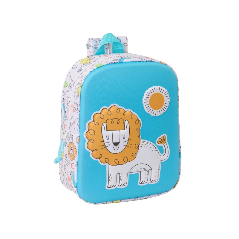 Sac à dos Safta Lion 6L 3D blanc bleu 22x27x10 cm