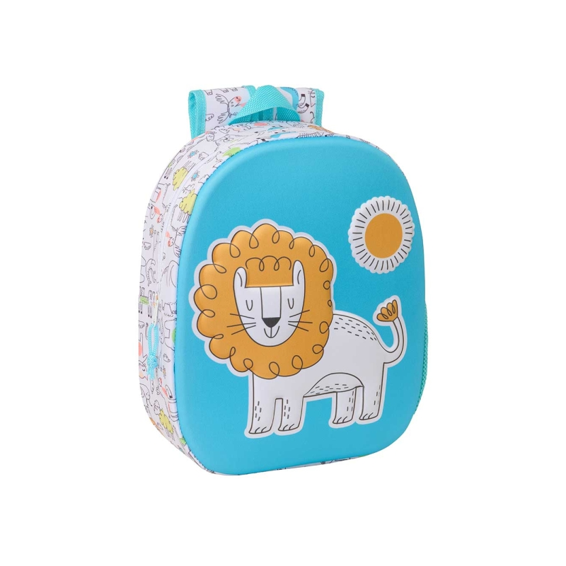 Sac à dos Safta Lion 3D 8,64L blanc/bleu 27x33x10 cm Sac à dos Safta Lion 3D 8,64L blanc/bleu 27x33x10 cm