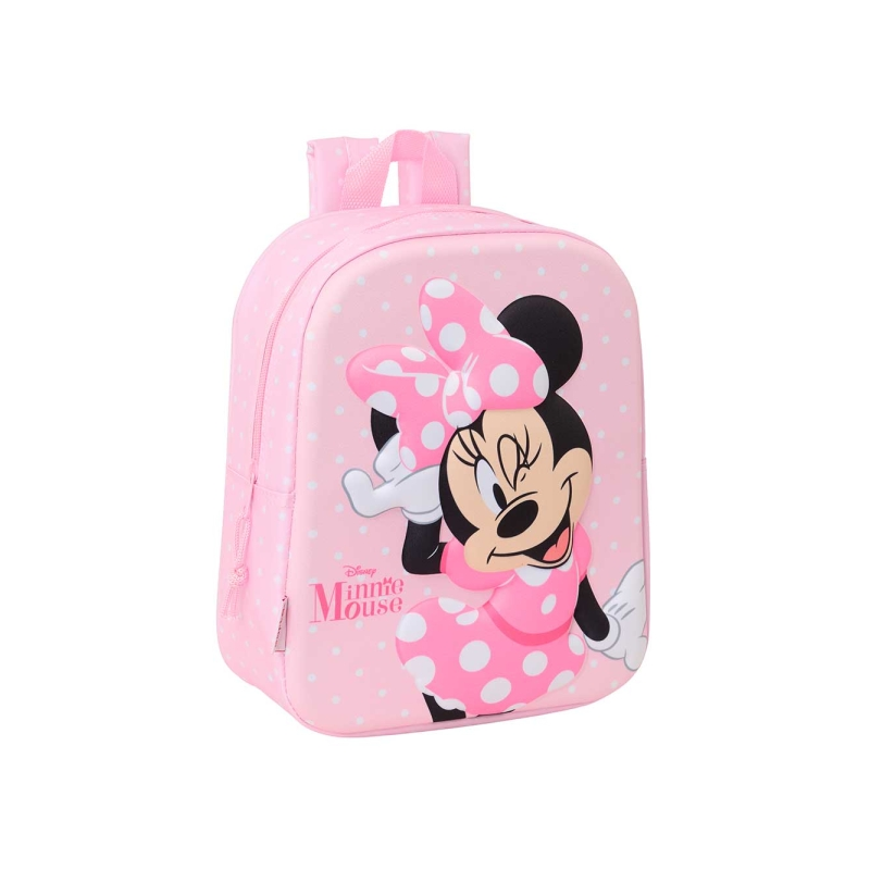 Sac à dos Minnie Mouse 3D Safta 6L rose pastel 22x27 cm Sac à dos Minnie Mouse 3D Safta 6L rose pastel 22x27 cm