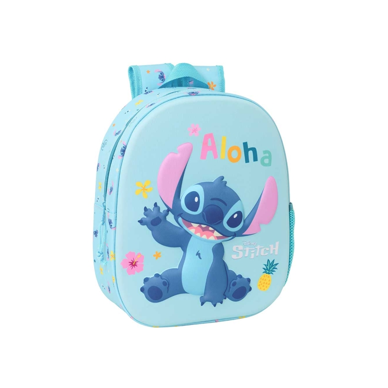 Sac à dos Safta Stitch 3D 8,64L bleu clair 27x33x10 cm Sac à dos Safta Stitch 3D 8,64L bleu clair 27x33x10 cm