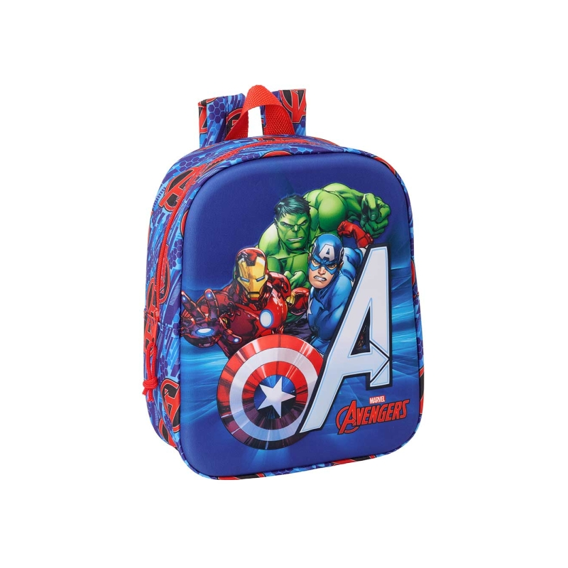 Sac à dos maternelle Avengers 3D 6L rouge bleu 22x27 cm Sac à dos maternelle Avengers 3D 6L rouge bleu 22x27 cm