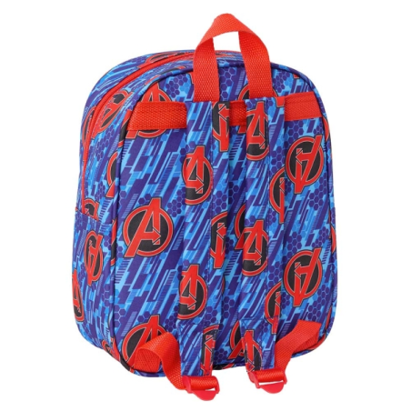 Sac à dos maternelle Avengers 3D 6L rouge bleu 22x27 cm