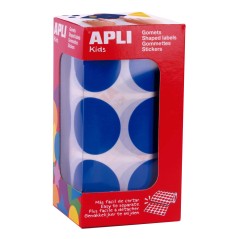 ✅ Apli Round Blue XL Stickers - Ø 33mm - Adhésif Permanent - 708 Stickers par Rouleau - Idéal pour le Dévelo en stock