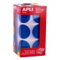 Apli Round Blue XL Stickers - Ø 33mm - Adhésif Permanent - 708 Stickers par Rouleau - Idéal pour le Développement des