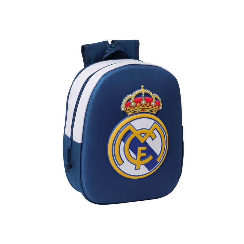 Sac à dos Real Madrid 3D 8,64 L blanc et bleu 27 x 33 x 10 cm