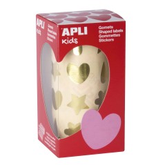 ✅ Apli Gomets Oro Formes assorties - 720 Gomets par rouleau - Adhésif à base d'eau - Conforme aux normes EN-71 en stock