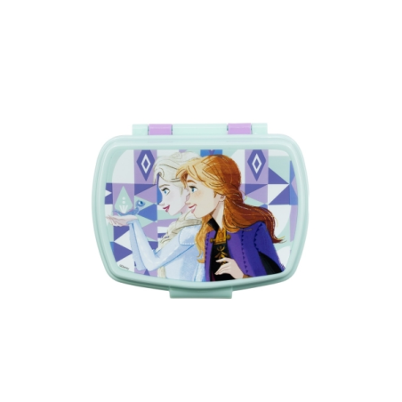Boite à goûter Reine des neiges PVC sans BPA - Fermeture hermétique - Rectangulaire