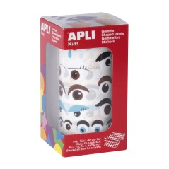 ✅ Apli Gomets Yeux Colorés - 23 Formes Différentes - 30 Feuilles Prédécoupées - 1380 Gomets par Rouleau cou en stock